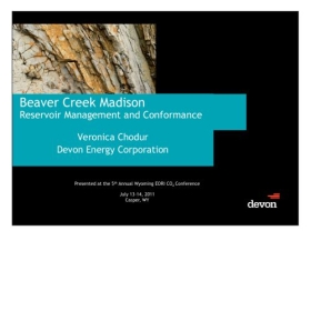 Beaver Creek Madison Reservoir Management and Conformance