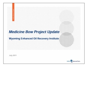 Medicine Bow Project Update, Gasification and Liquefaction technologies