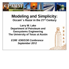 Modeling and Simplicity: Occam's Razor in the 21st Century, EORI IOR/ EOR Conference, 2012