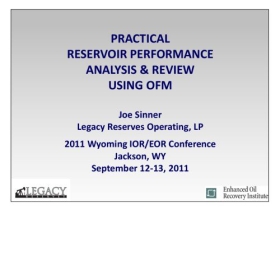 Practical Reservoir Performance Analysis& Review using OFM (Oil Field Manager)