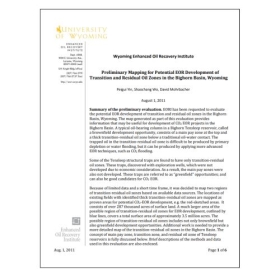 Preliminary mapping for potential EOR development of transition and residual oil zones in the Bighorn basin, Wyoming